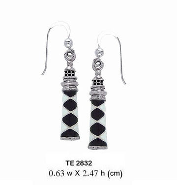 Cape Lookout Lighthouse Silver Silver Earrings TE2832